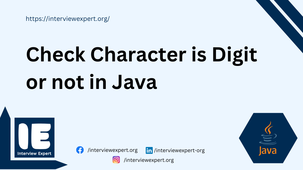 Check Character is Digit or not in Java