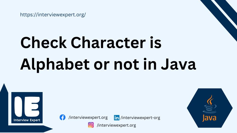 Check Character is Alphabet or not in Java