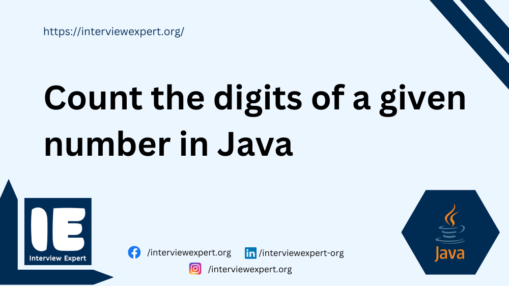 Count the digits of a given number in Java