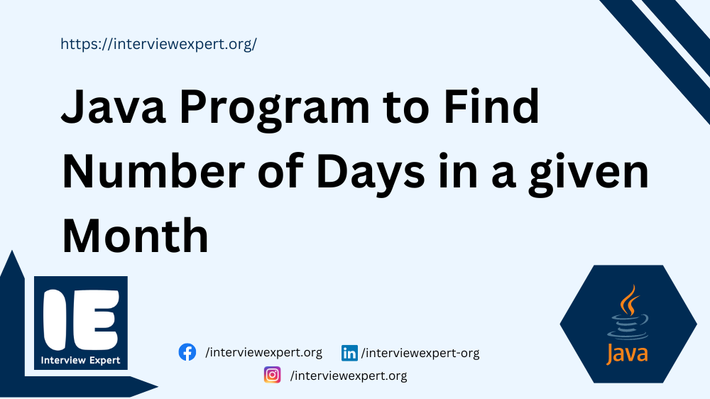 Java Program to Find Number of Days in a given Month