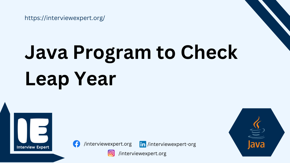 Java Program to Check Leap Year