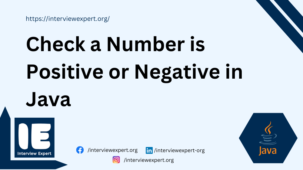 Check a number is positive or negative in java