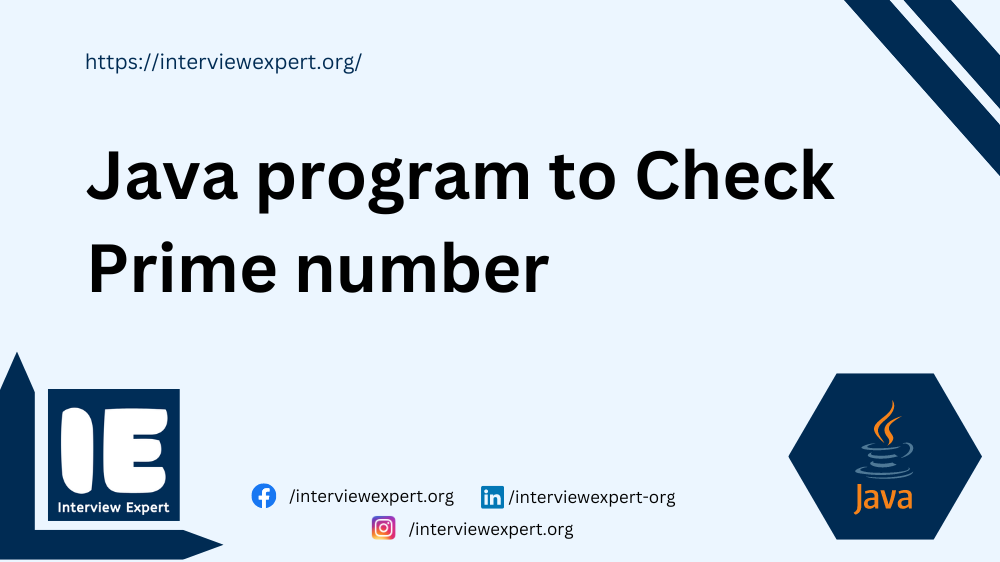 Java program to Check Prime number