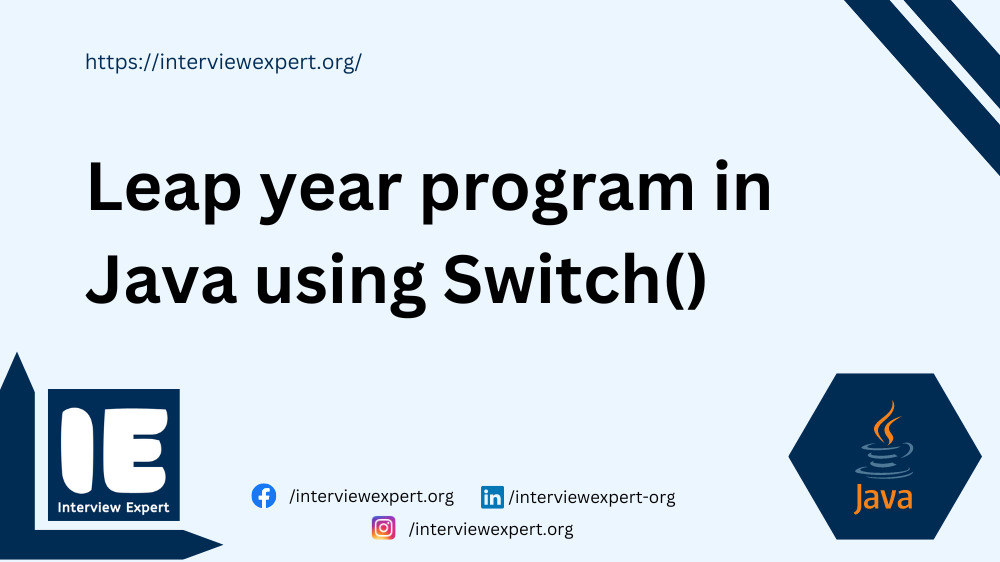 Leap year program in Java using Switch()