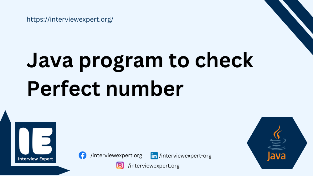 Java program to check Perfect number