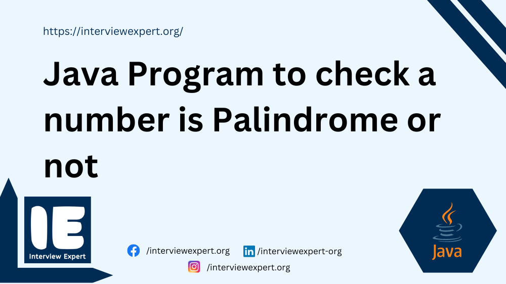 Palindrome Number Program in Java