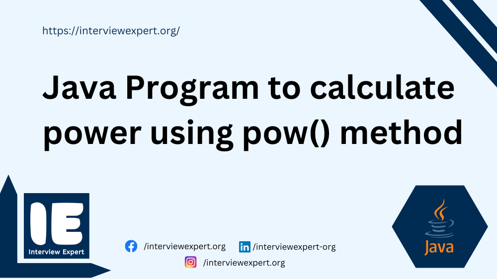 Java Program to calculate power using pow() method