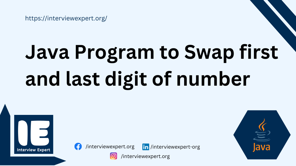 Java Program to Swap first and last digit of number