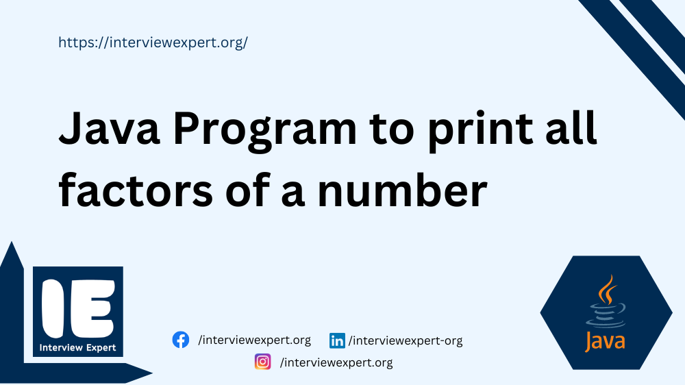 Java Program to print all factors of a number